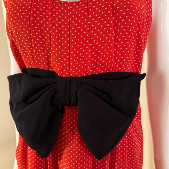 Minnie Mouse Bow Pockets Mini Dress Red Sleeveless - Picture 4 of 6
